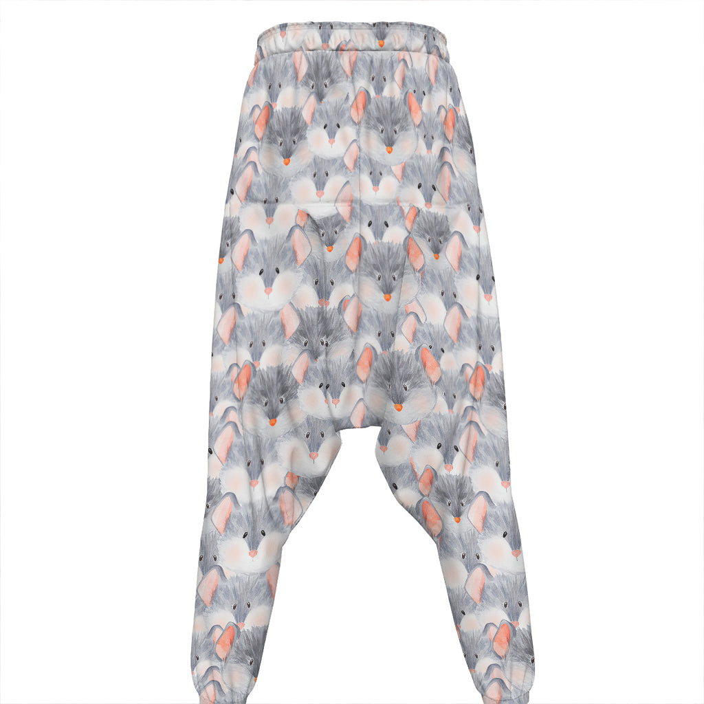 Watercolor Rat Pattern Print Hammer Pants