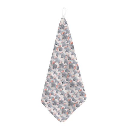 Watercolor Rat Pattern Print Hand Towel