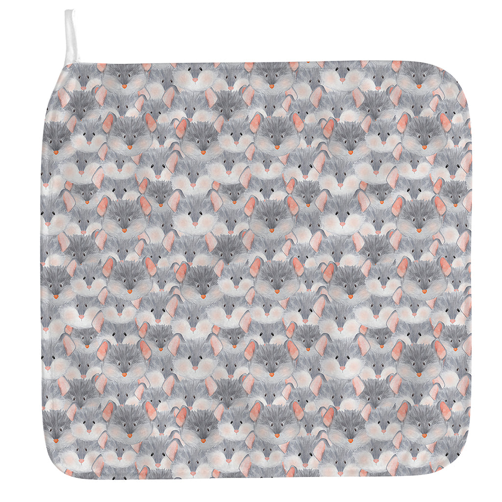 Watercolor Rat Pattern Print Hand Towel