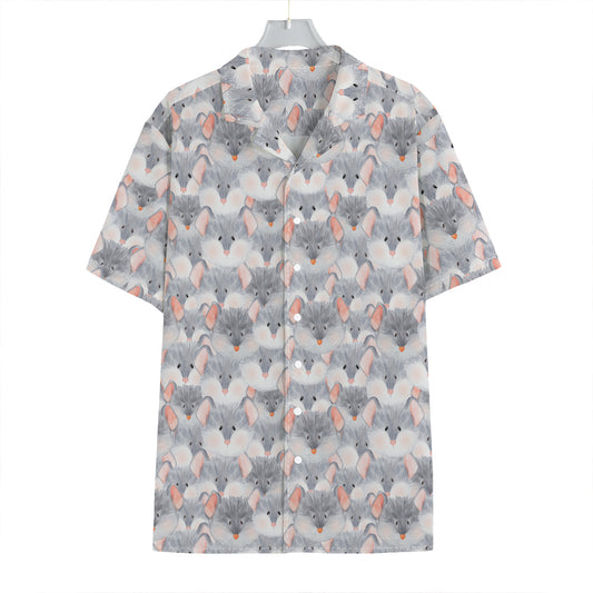 Watercolor Rat Pattern Print Hawaiian Shirt
