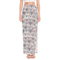 Watercolor Rat Pattern Print High Slit Maxi Skirt