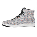 Watercolor Rat Pattern Print High Top Leather Sneakers