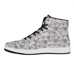 Watercolor Rat Pattern Print High Top Leather Sneakers