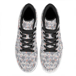 Watercolor Rat Pattern Print High Top Leather Sneakers