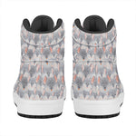 Watercolor Rat Pattern Print High Top Leather Sneakers