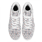 Watercolor Rat Pattern Print High Top Leather Sneakers