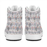 Watercolor Rat Pattern Print High Top Leather Sneakers