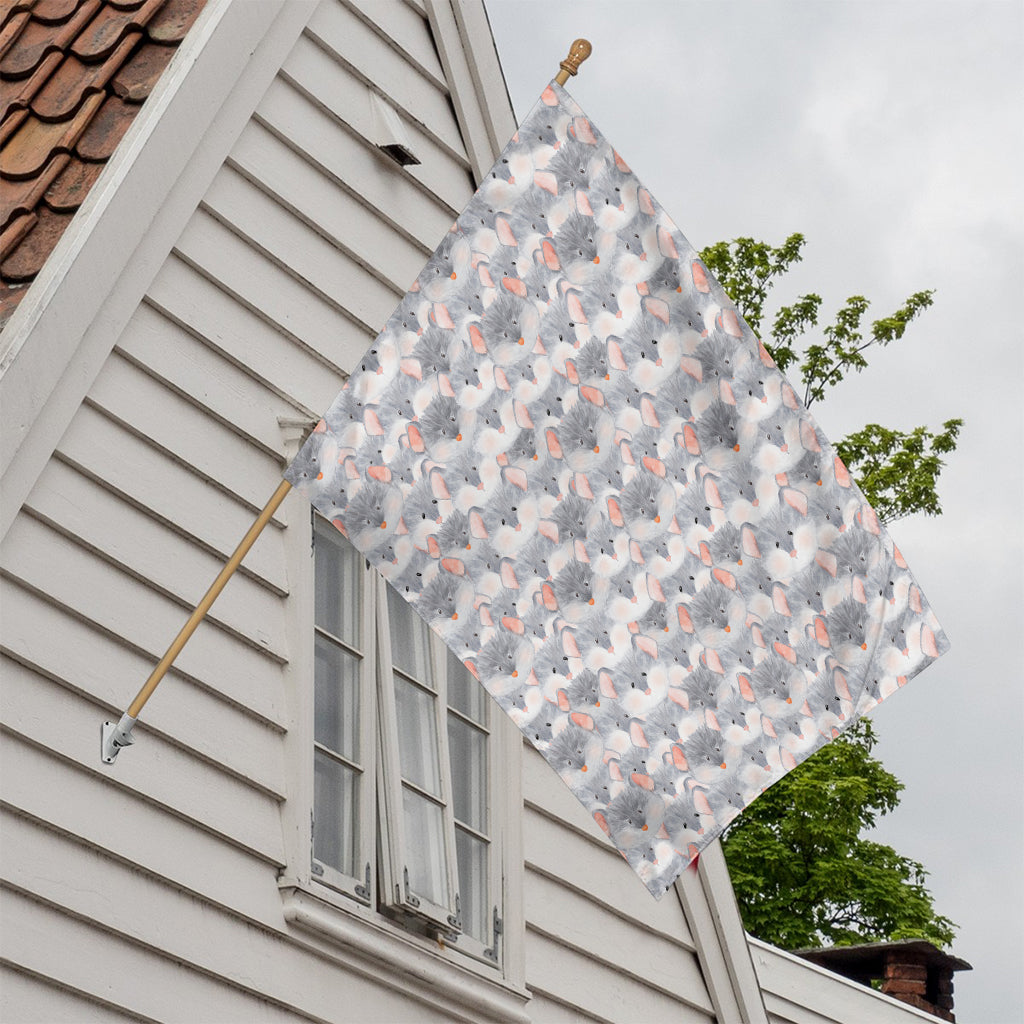 Watercolor Rat Pattern Print House Flag