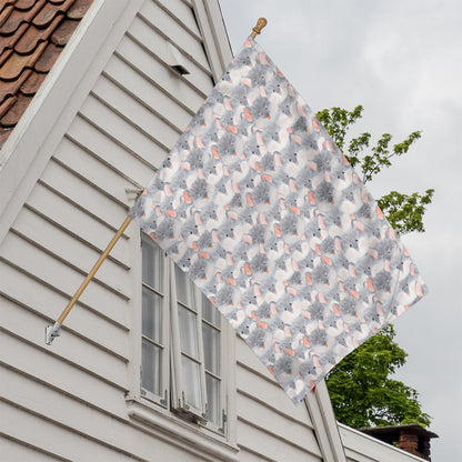 Watercolor Rat Pattern Print House Flag