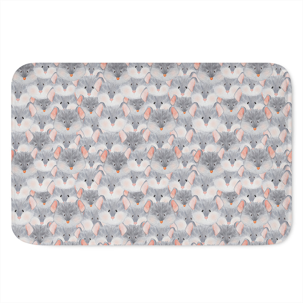 Watercolor Rat Pattern Print Indoor Door Mat