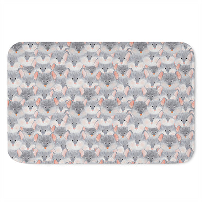 Watercolor Rat Pattern Print Indoor Door Mat