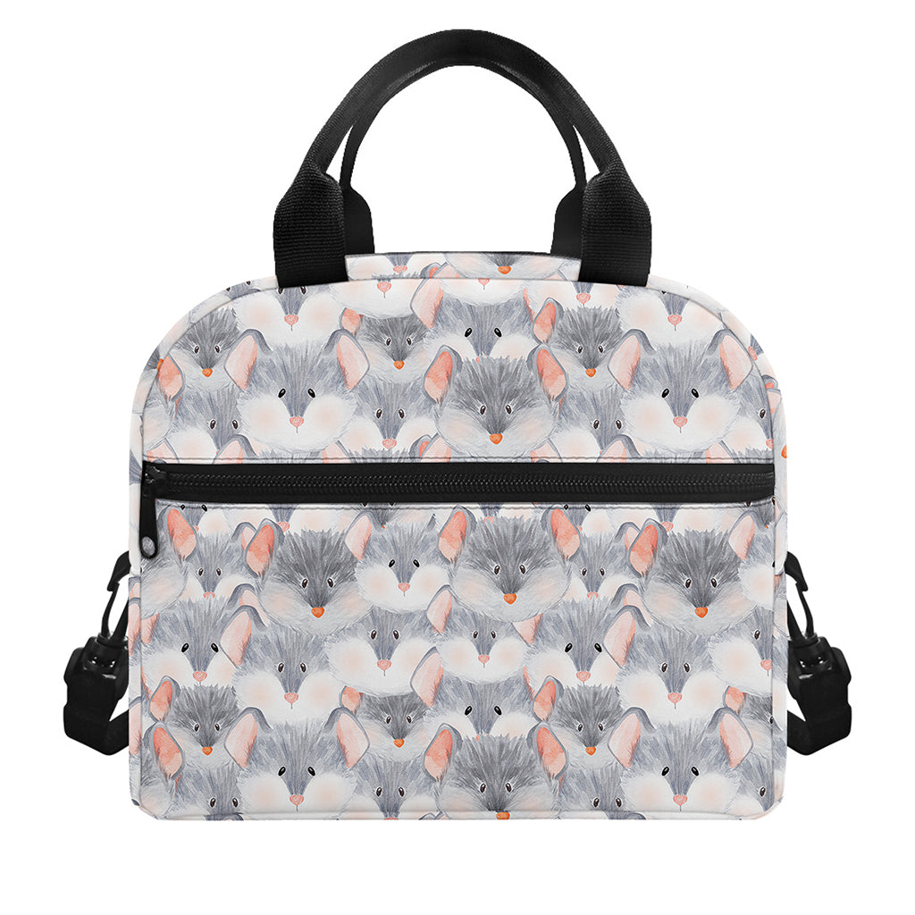 Watercolor Rat Pattern Print Insulated Lunch Bag