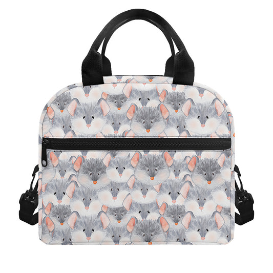 Watercolor Rat Pattern Print Insulated Lunch Bag