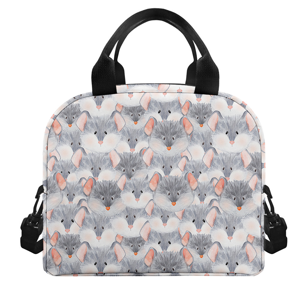 Watercolor Rat Pattern Print Insulated Lunch Bag