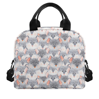 Watercolor Rat Pattern Print Insulated Lunch Bag