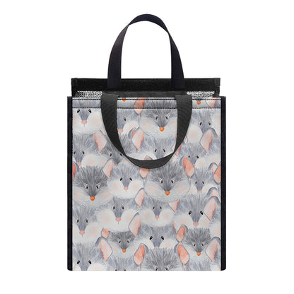Watercolor Rat Pattern Print Insulated Lunch Tote