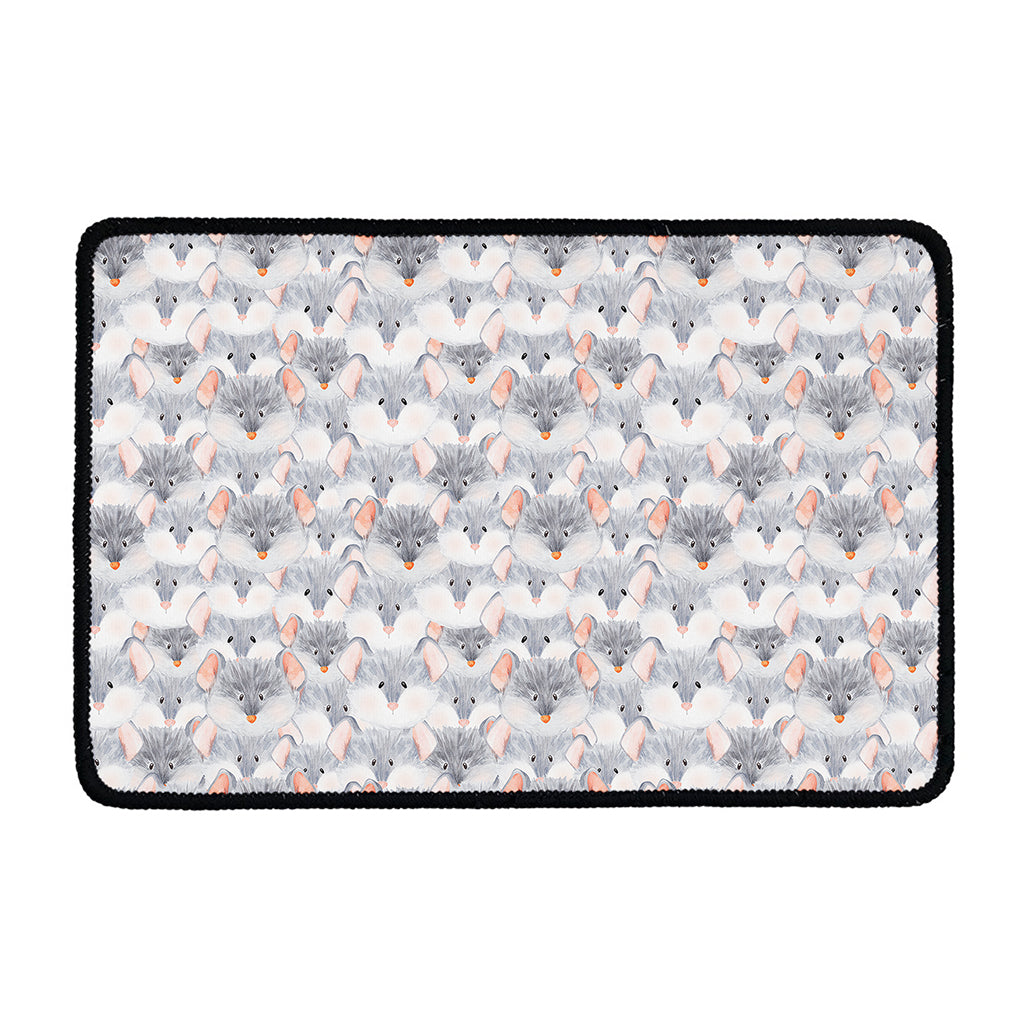 Watercolor Rat Pattern Print Kitchen Mat