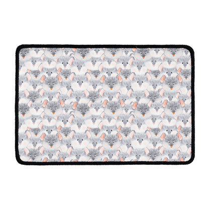 Watercolor Rat Pattern Print Kitchen Mat