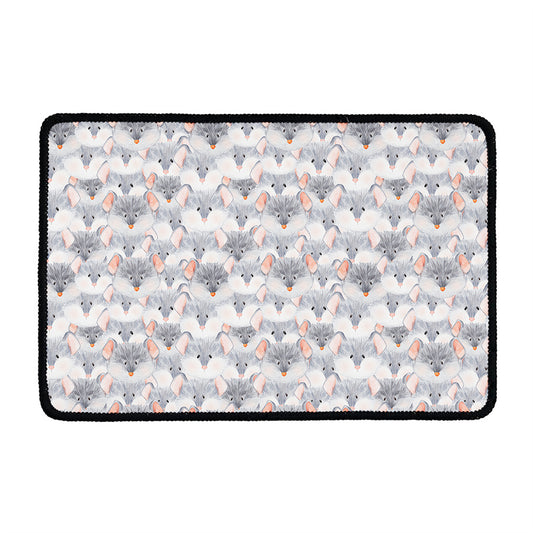 Watercolor Rat Pattern Print Kitchen Mat