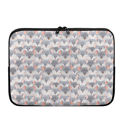 Watercolor Rat Pattern Print Laptop Sleeve