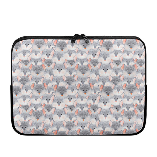 Watercolor Rat Pattern Print Laptop Sleeve