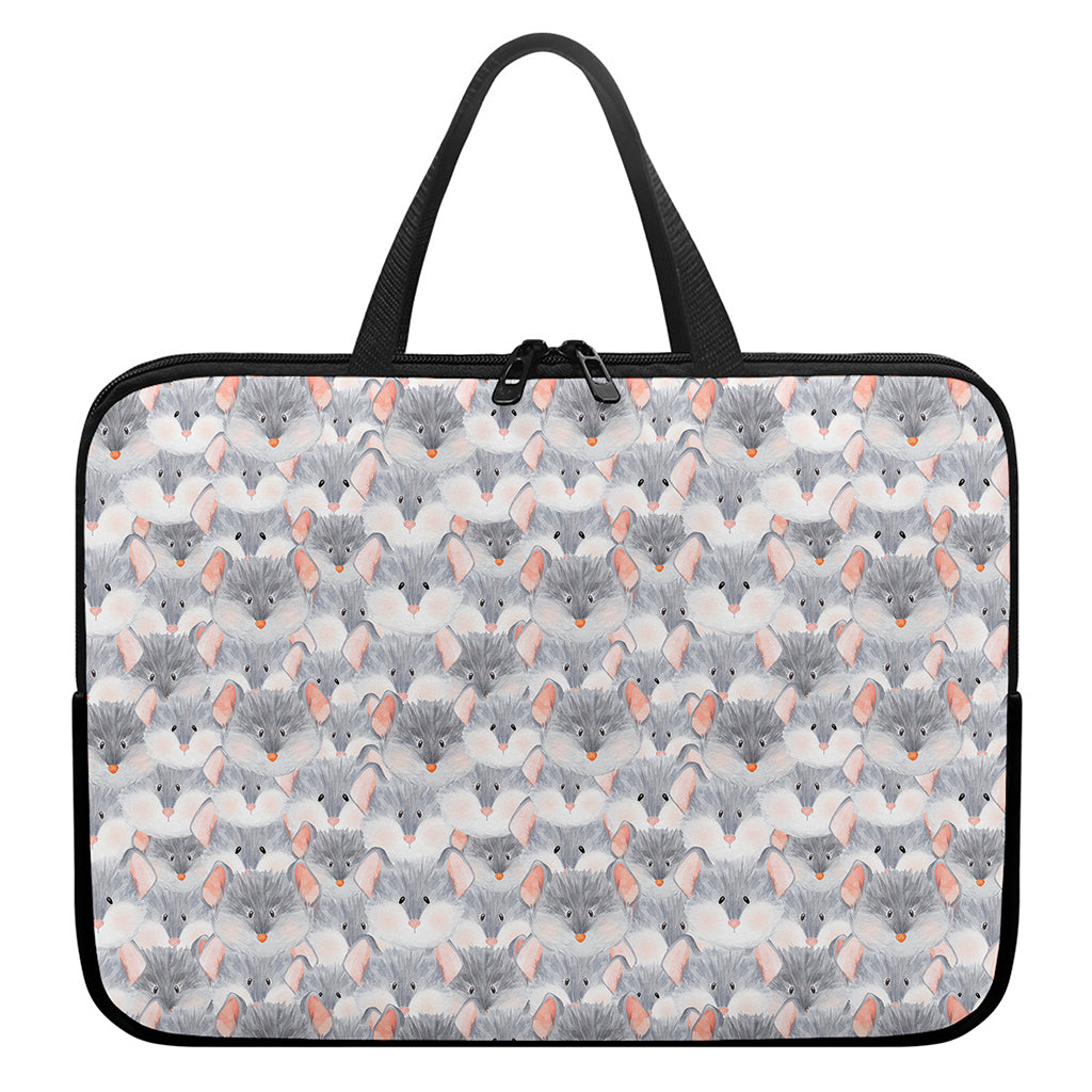 Watercolor Rat Pattern Print Laptop Sleeve With Handle