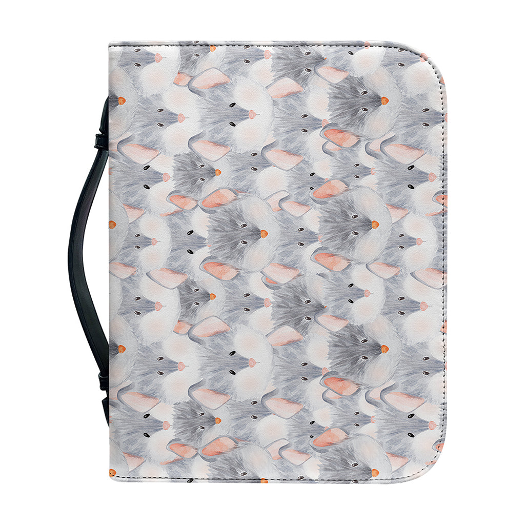 Watercolor Rat Pattern Print Leather Bible Cover