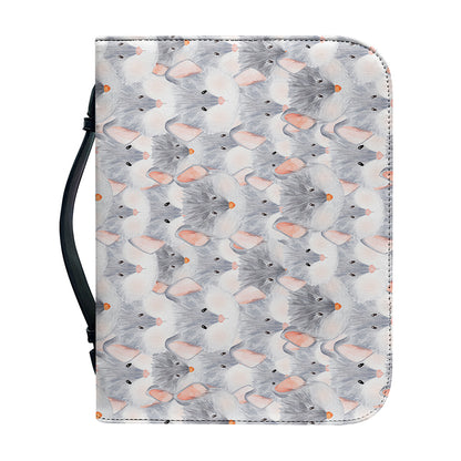 Watercolor Rat Pattern Print Leather Bible Cover