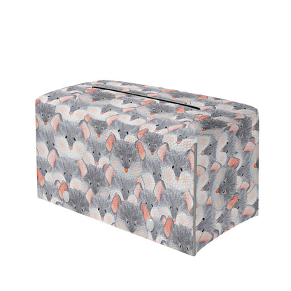Watercolor Rat Pattern Print Leather Tissue Box Cover