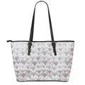 Watercolor Rat Pattern Print Leather Tote Bag With Zipper