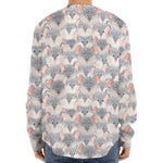 Watercolor Rat Pattern Print Long Sleeve Baseball Jersey