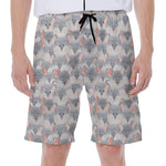 Watercolor Rat Pattern Print Men's Beach Shorts
