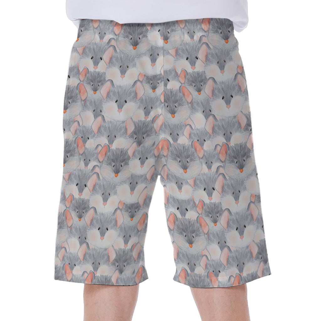Watercolor Rat Pattern Print Men's Beach Shorts