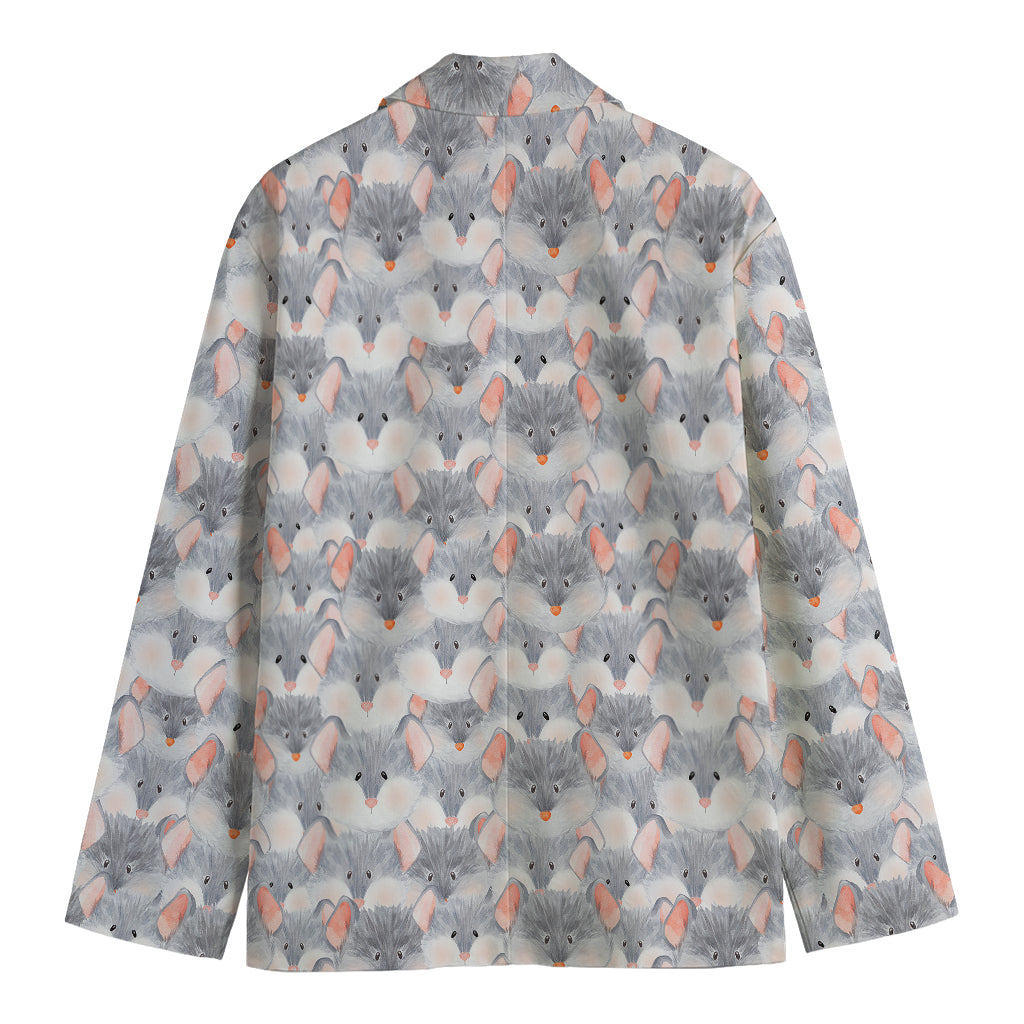 Watercolor Rat Pattern Print Men's Blazer