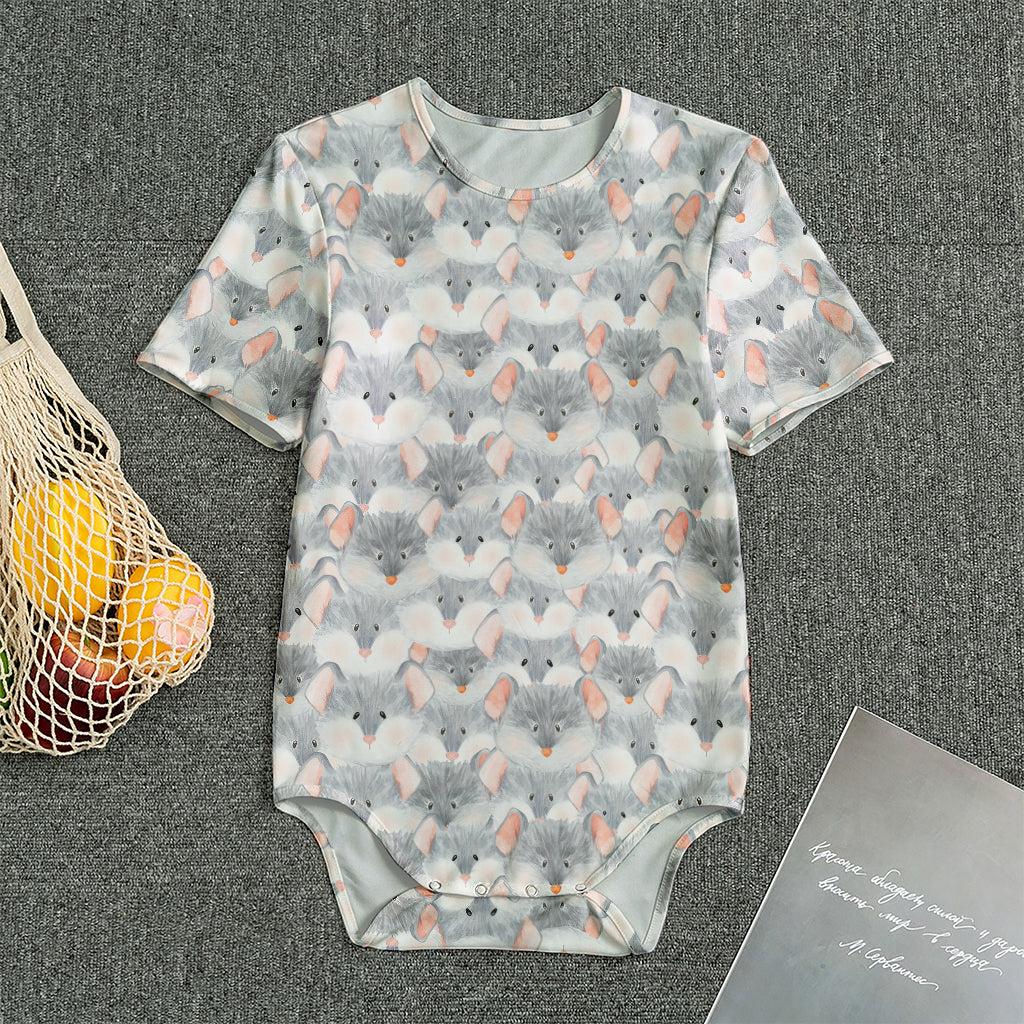 Watercolor Rat Pattern Print Men's Bodysuit