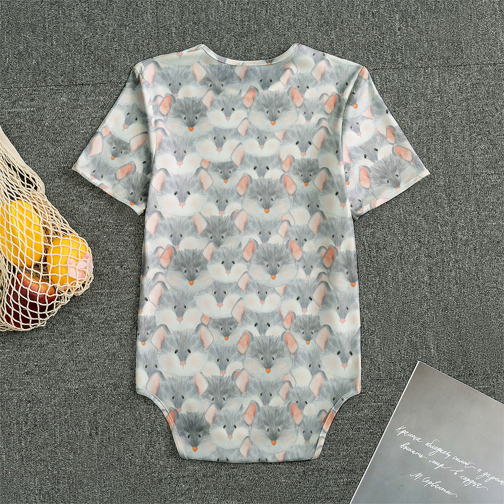 Watercolor Rat Pattern Print Men's Bodysuit