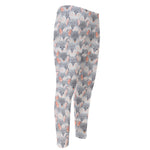 Watercolor Rat Pattern Print Men's Compression Pants