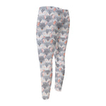 Watercolor Rat Pattern Print Men's Compression Pants