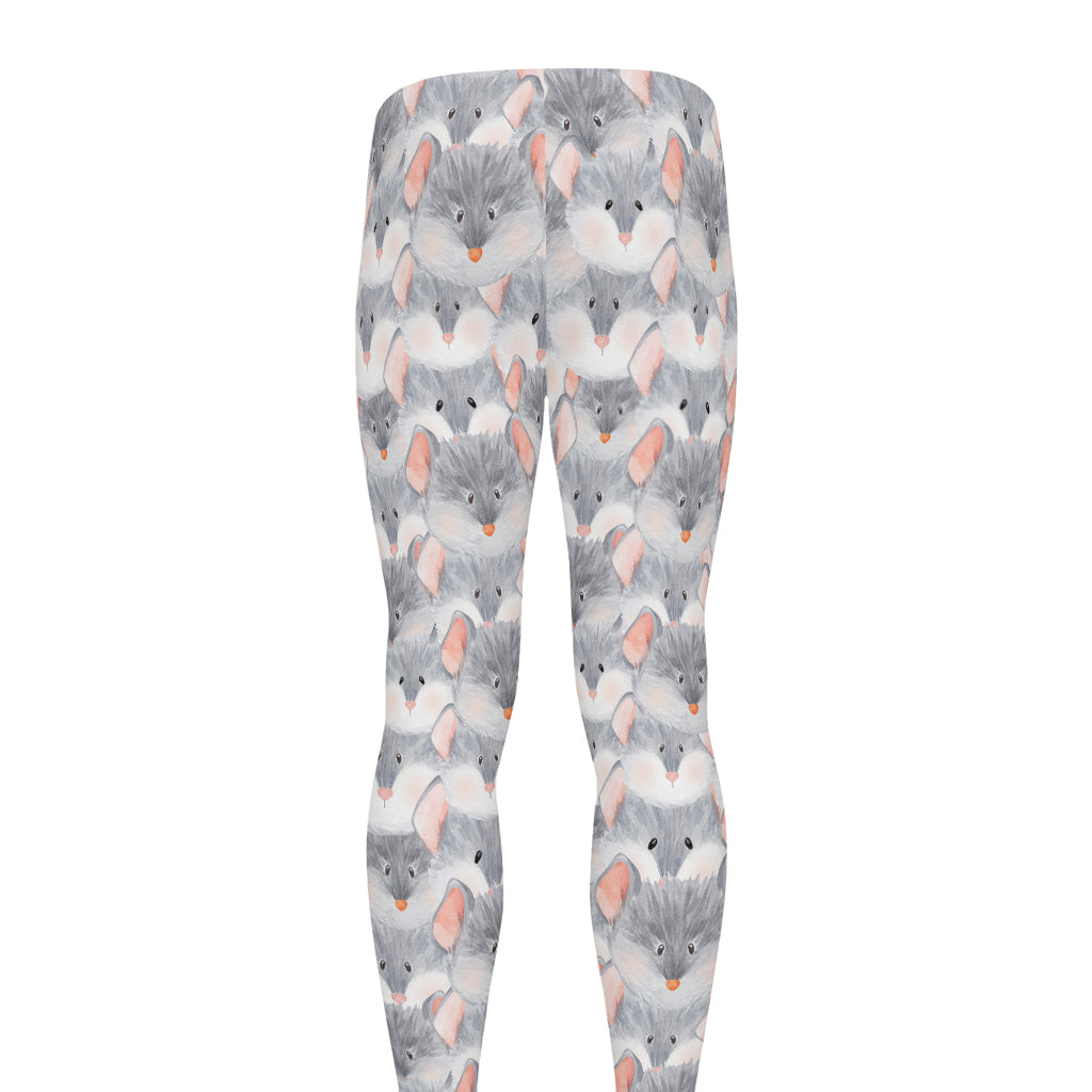 Watercolor Rat Pattern Print Men's leggings