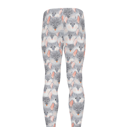 Watercolor Rat Pattern Print Men's leggings