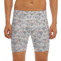 Watercolor Rat Pattern Print Men's Long Boxer Briefs