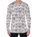 Watercolor Rat Pattern Print Men's Long Sleeve T-Shirt