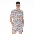 Watercolor Rat Pattern Print Men's Romper