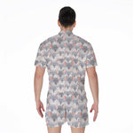 Watercolor Rat Pattern Print Men's Rompers