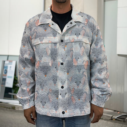 Watercolor Rat Pattern Print Men's Shirt Jacket