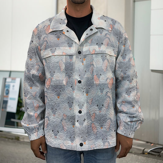 Watercolor Rat Pattern Print Men's Shirt Jacket