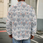 Watercolor Rat Pattern Print Men's Shirt Jacket