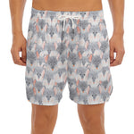 Watercolor Rat Pattern Print Men's Split Running Shorts