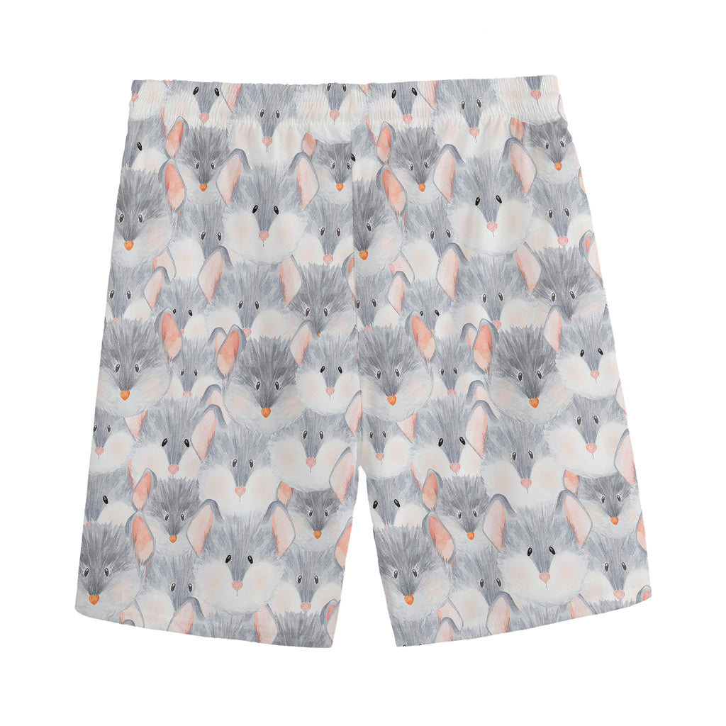 Watercolor Rat Pattern Print Men's Sports Shorts