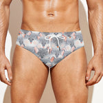 Watercolor Rat Pattern Print Men's Swim Briefs